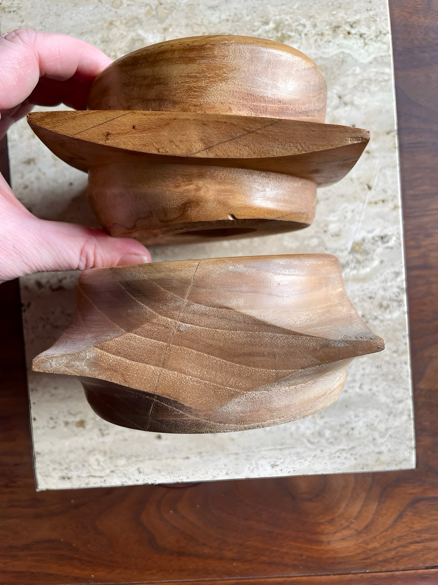 Pair of Turned Wood Bowls