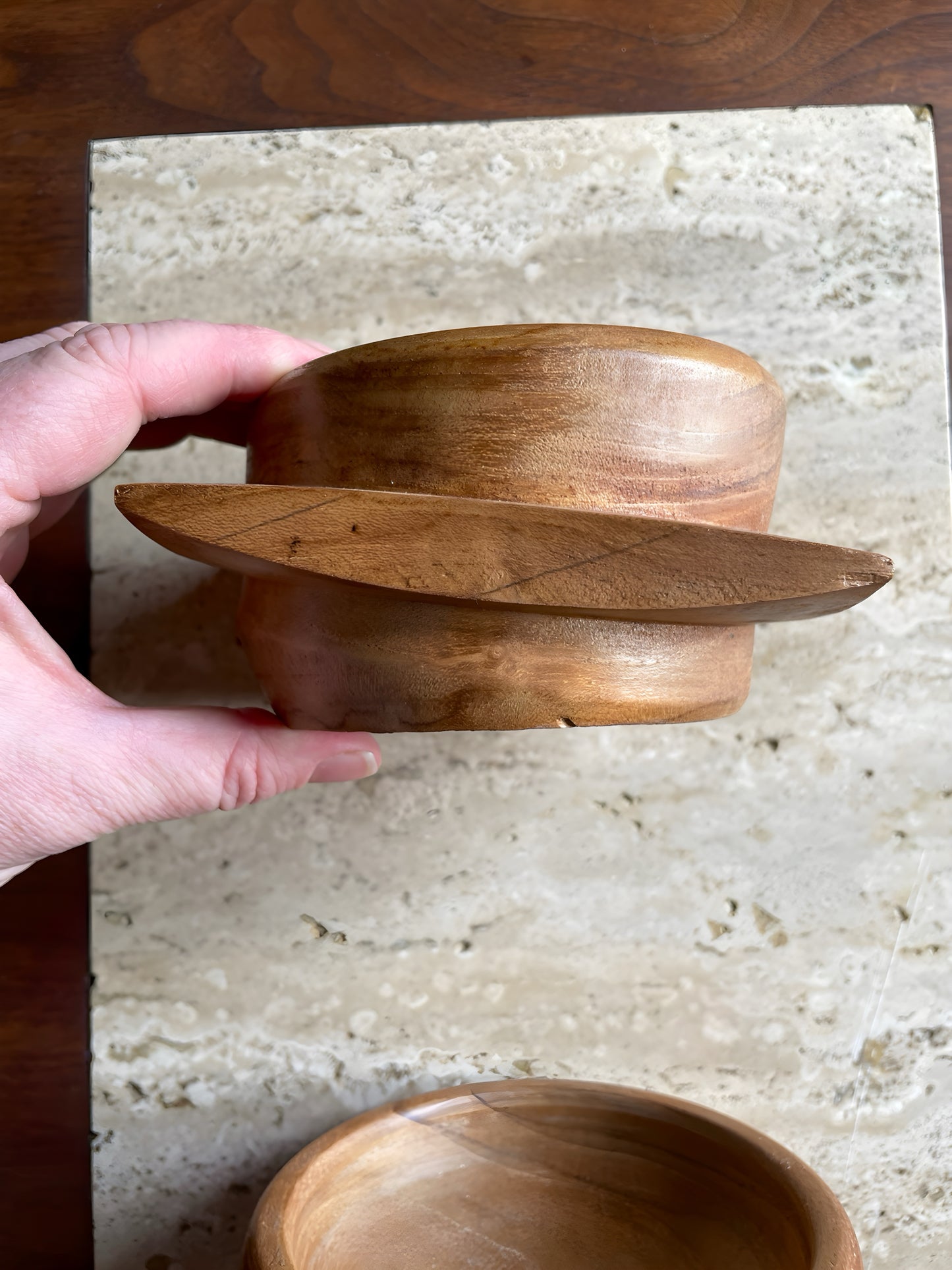 Pair of Turned Wood Bowls