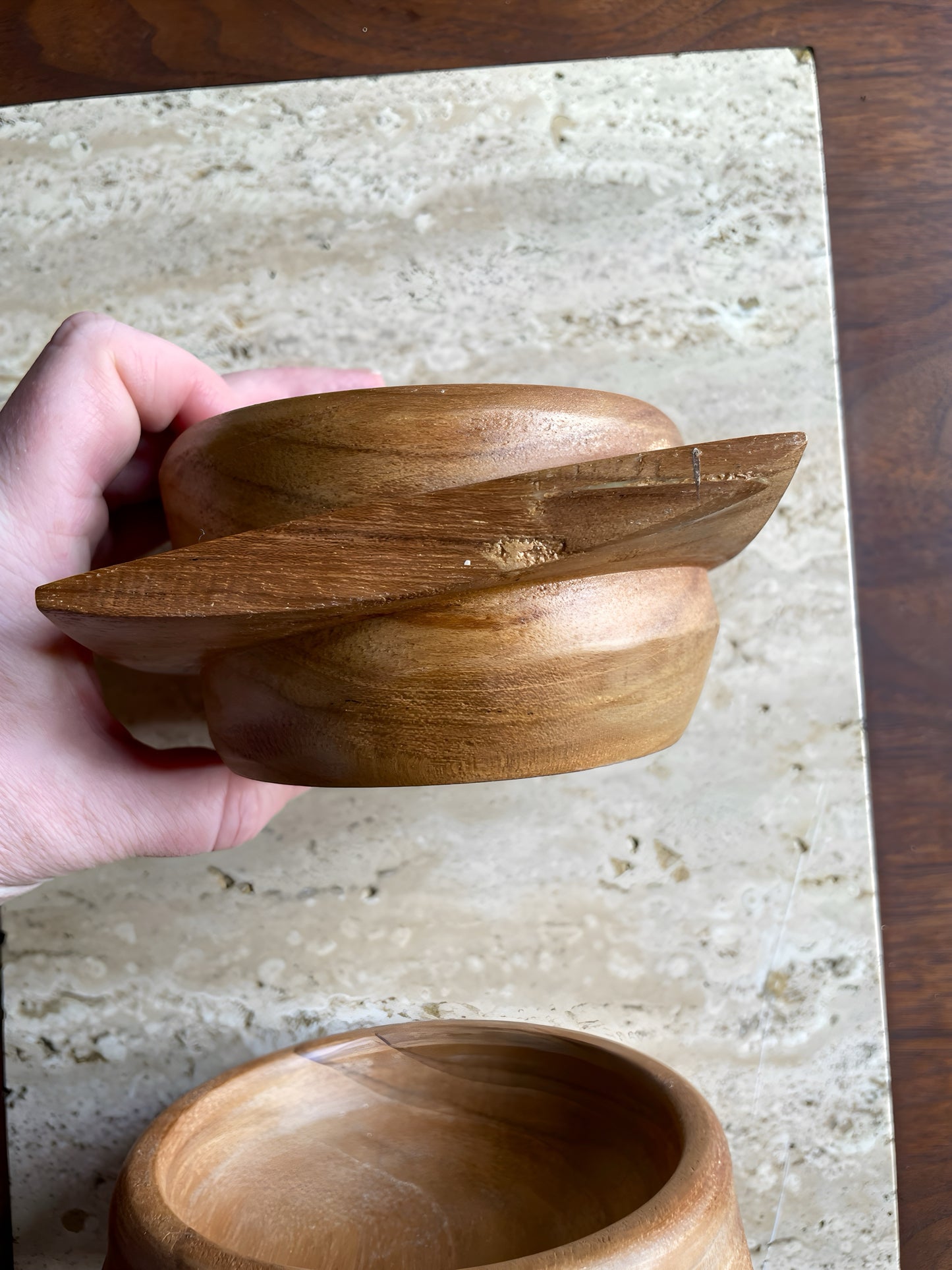 Pair of Turned Wood Bowls