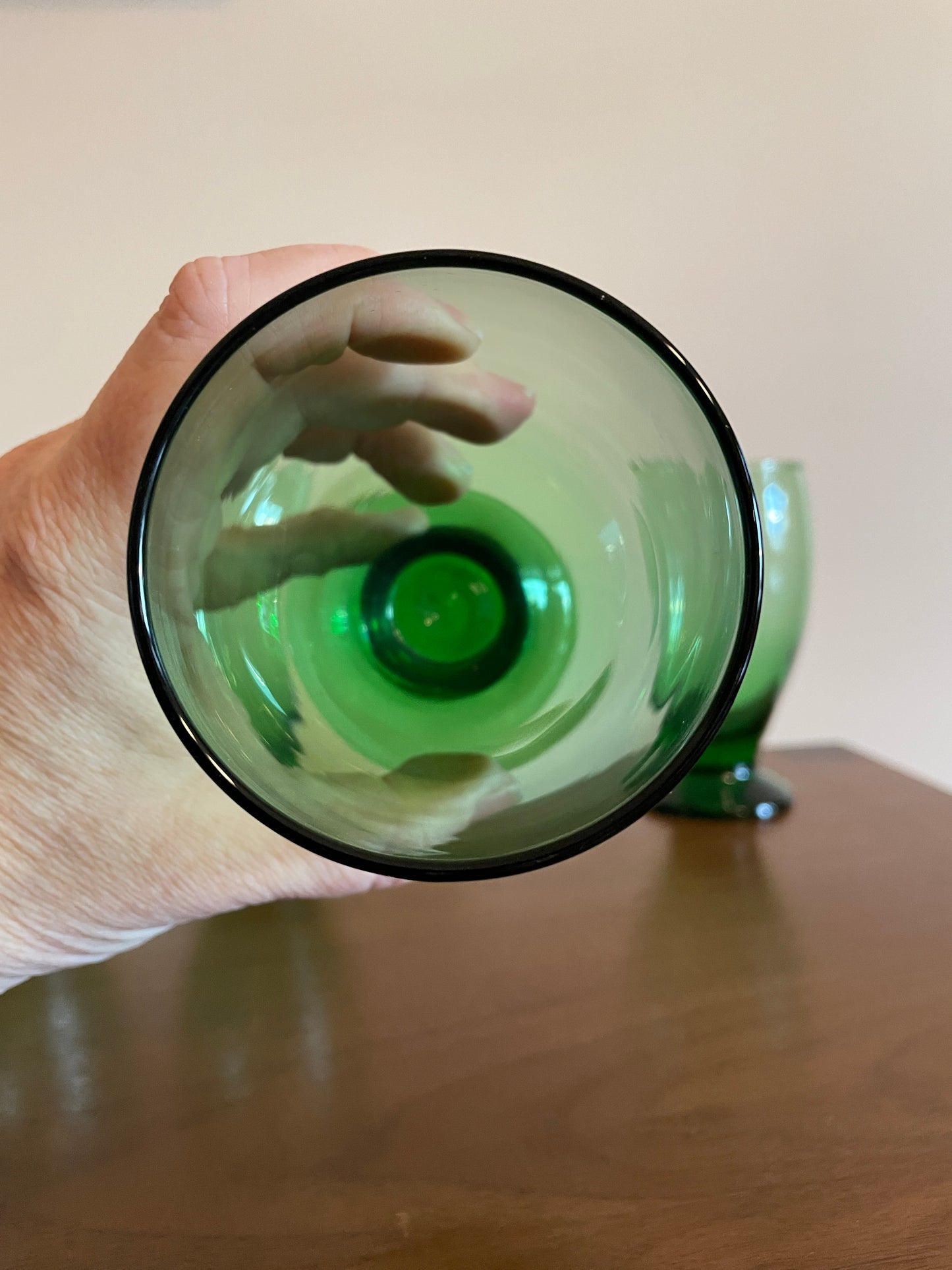 Set of Four Forest Green Goblets