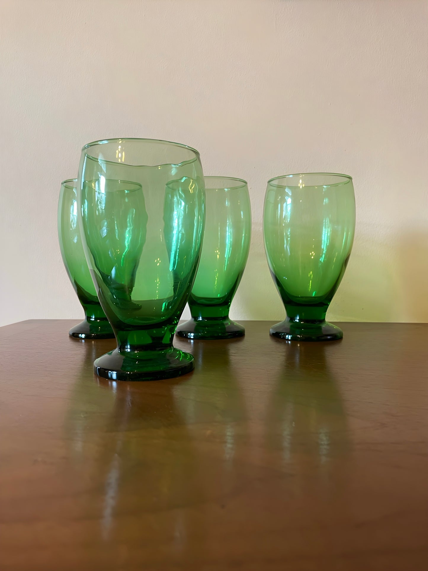 Set of Four Forest Green Goblets