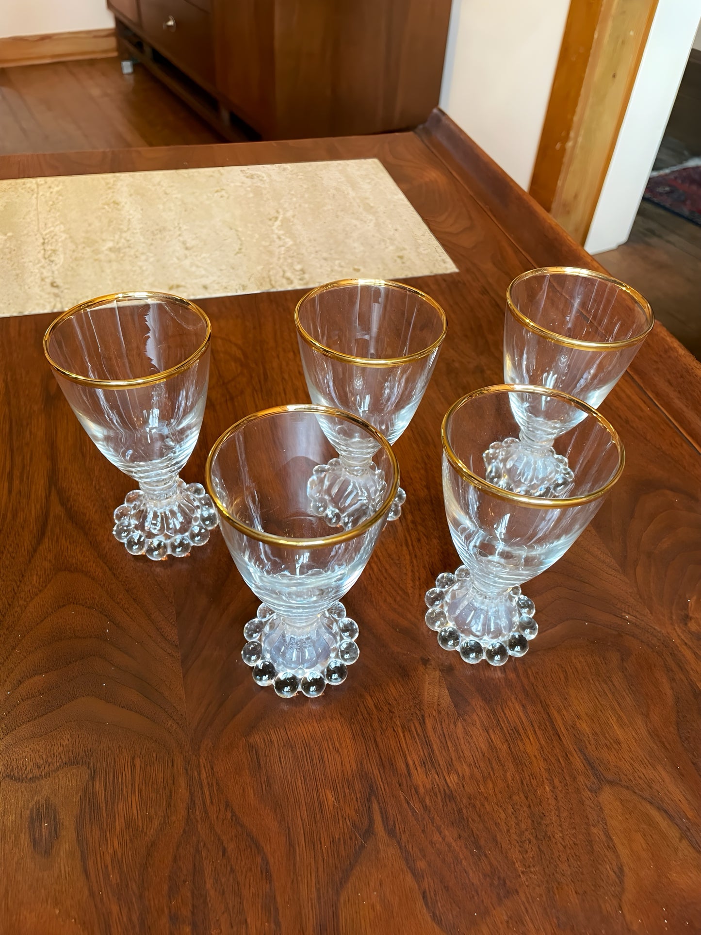 Set of Berwick Gold Rimmed Boopie Glasses