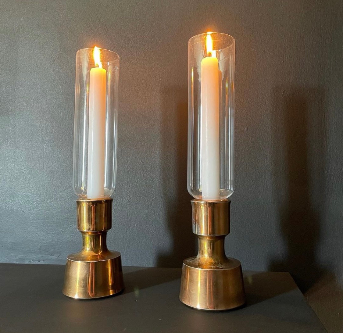 Dansk Satin Brass Candleholders