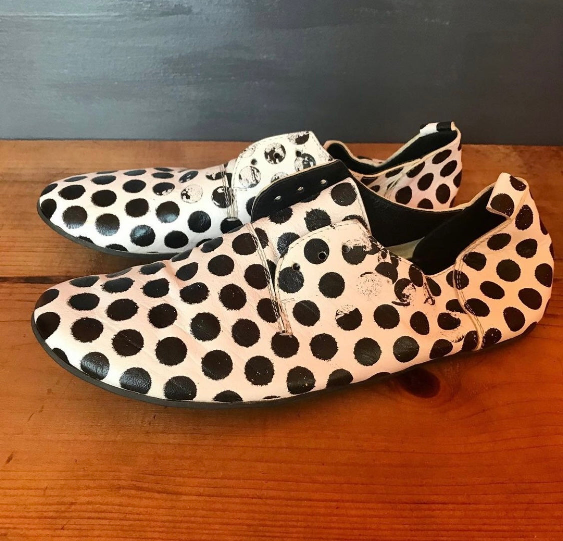 Handpainted Polka-Dot Italian Leather Shoes