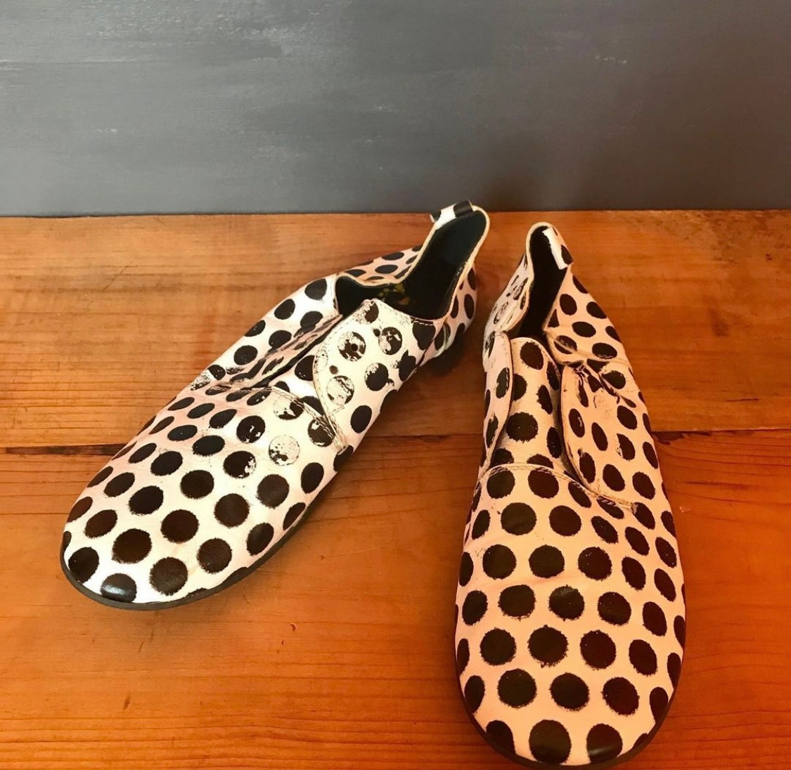 Handpainted Polka-Dot Italian Leather Shoes