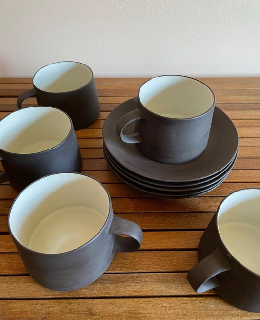 Copy of Dansk Flamestone Flat Cups & Saucers