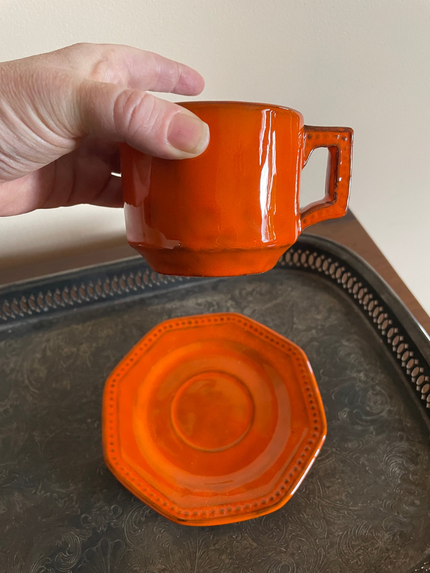 Signal Orange Cup & Saucer