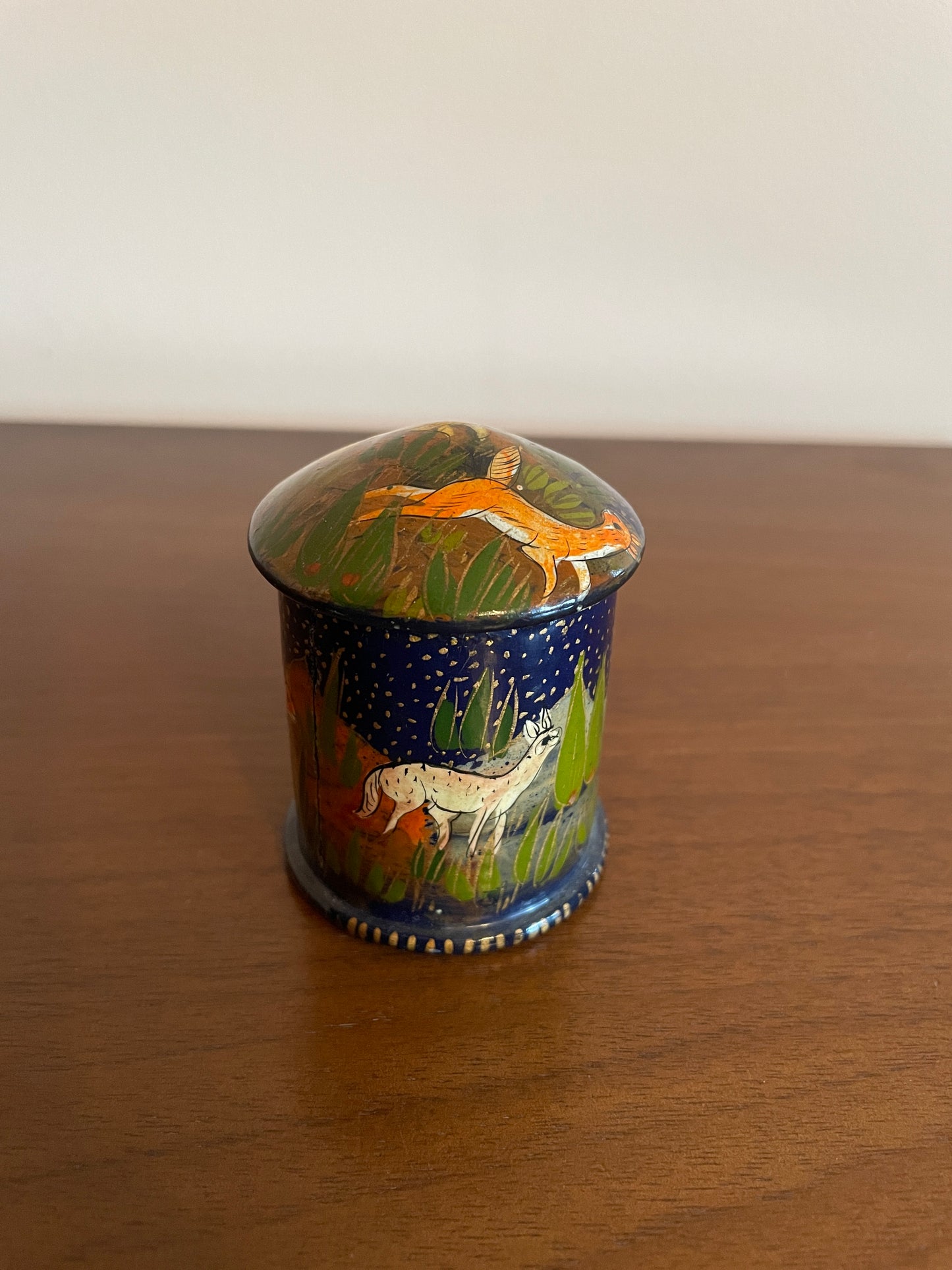 Lidded Leaping Gazelle Trinket Box