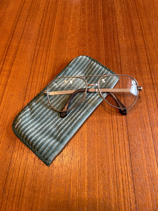 80's Eyeglasses & Green Corduroy Sleeve