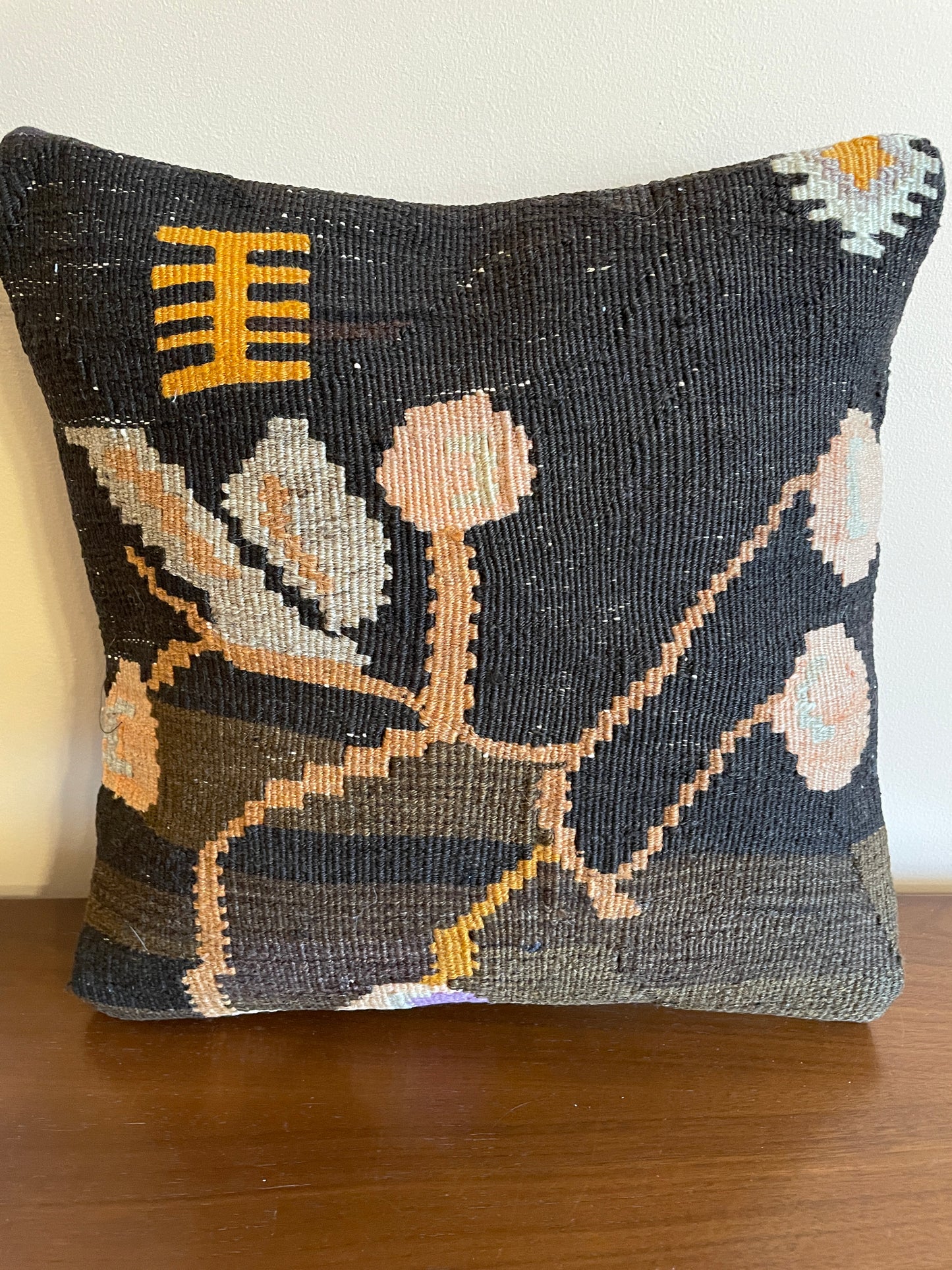 Abstract Floral Kilim Pillow