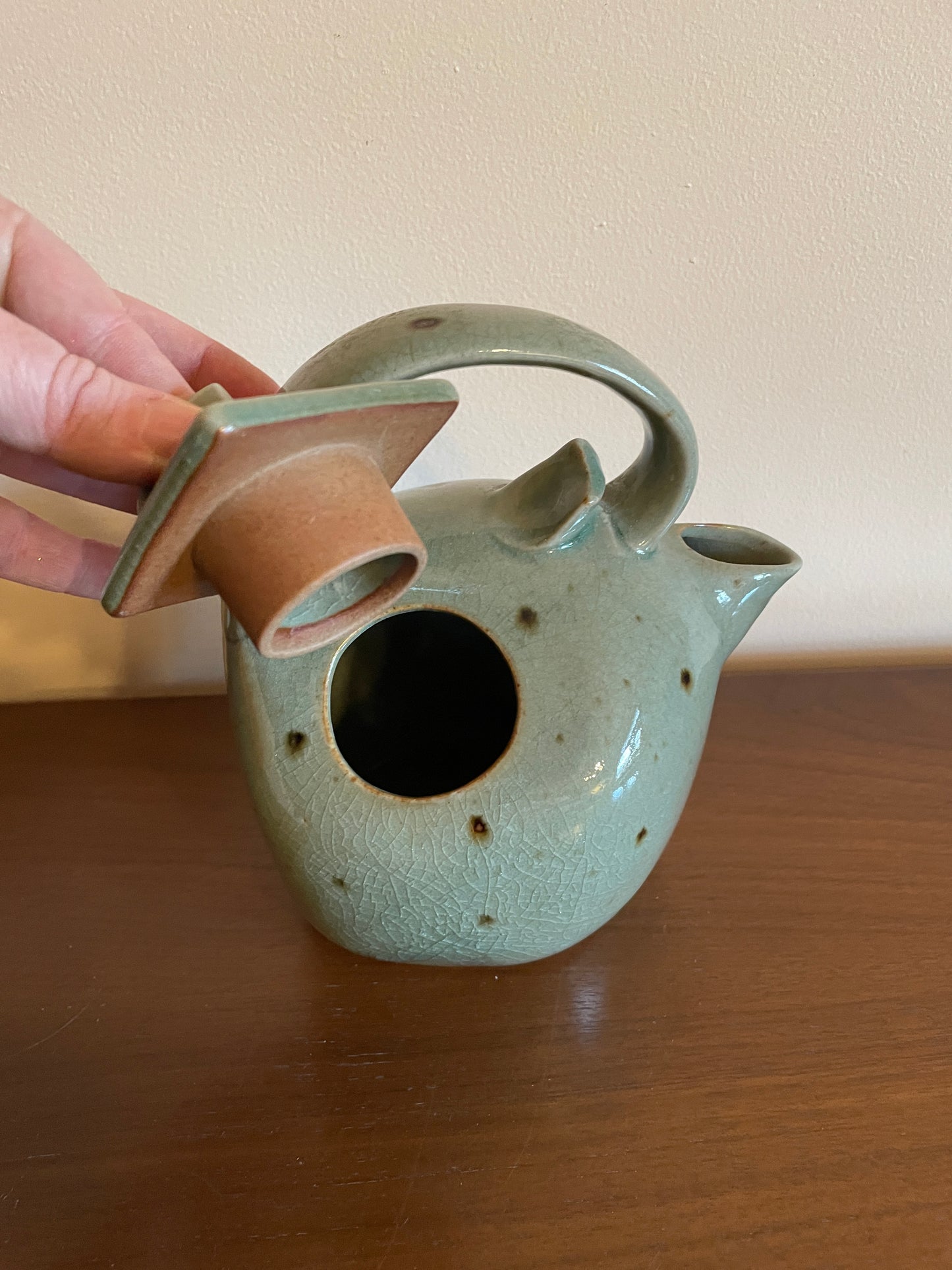 Postmodern Sage Green Teapot