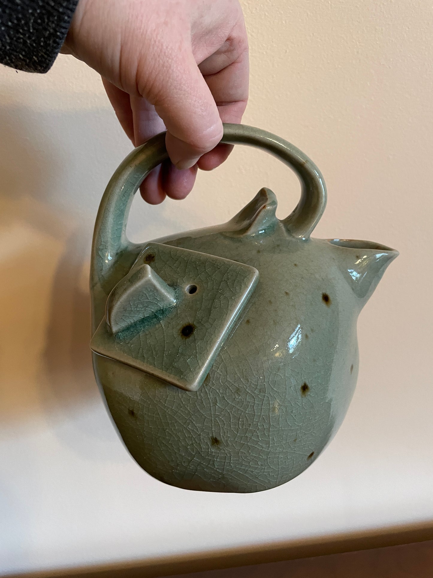 Postmodern Sage Green Teapot