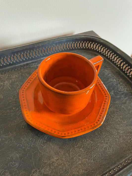 Signal Orange Cup & Saucer