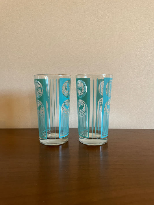 Pair of Gold Rimmed Zodiac Glasses