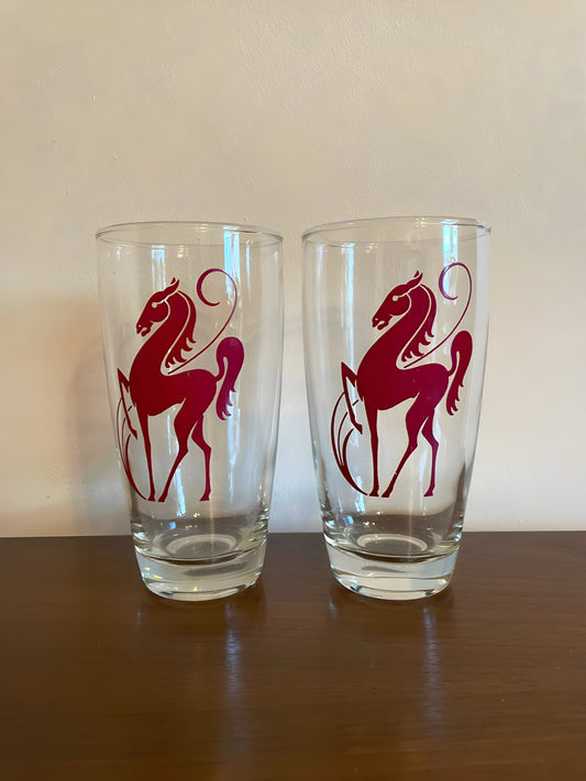 Pair of Tapered Highball Stallion Glasses