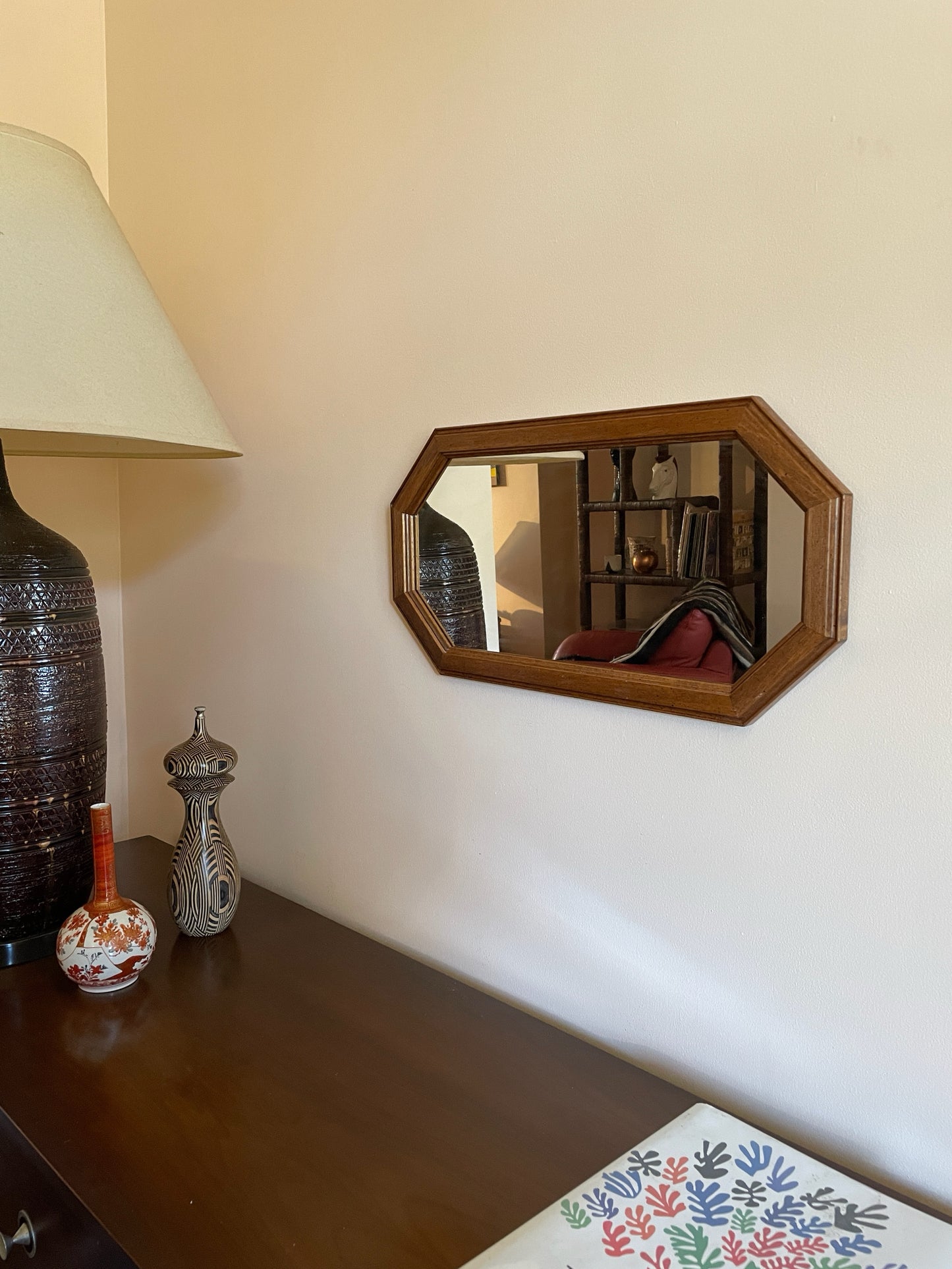 Wood Framed Octagonal Mirror