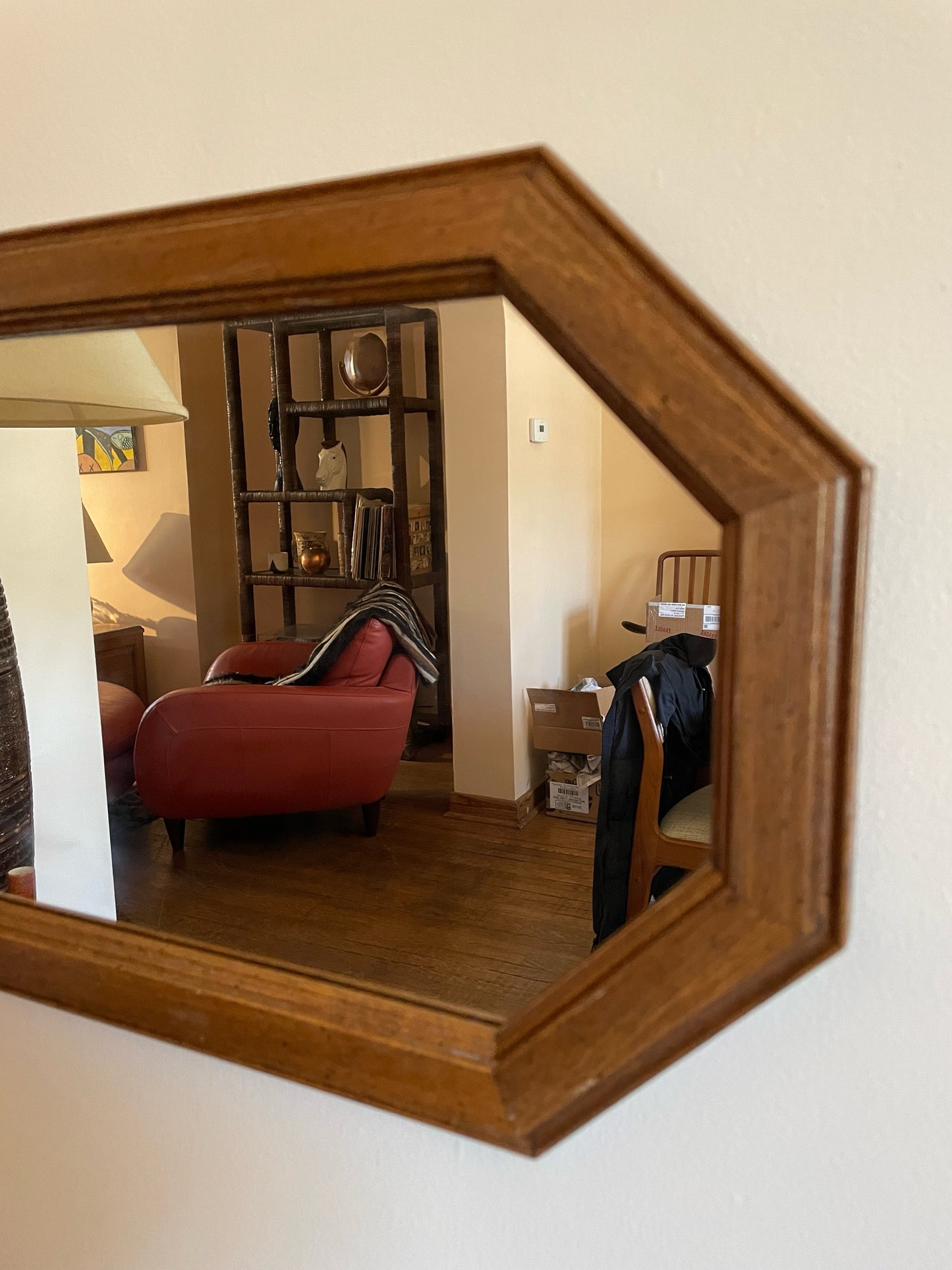 Wood Framed Octagonal Mirror