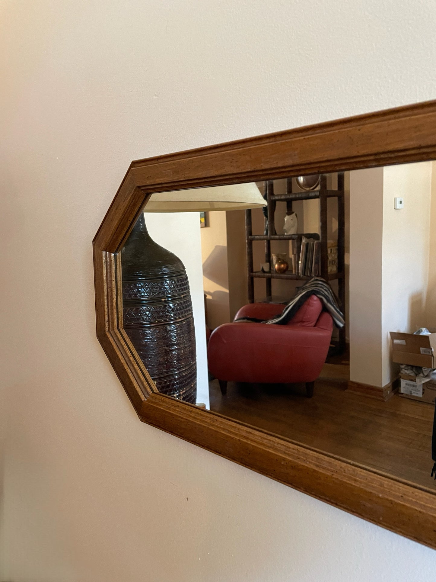 Wood Framed Octagonal Mirror