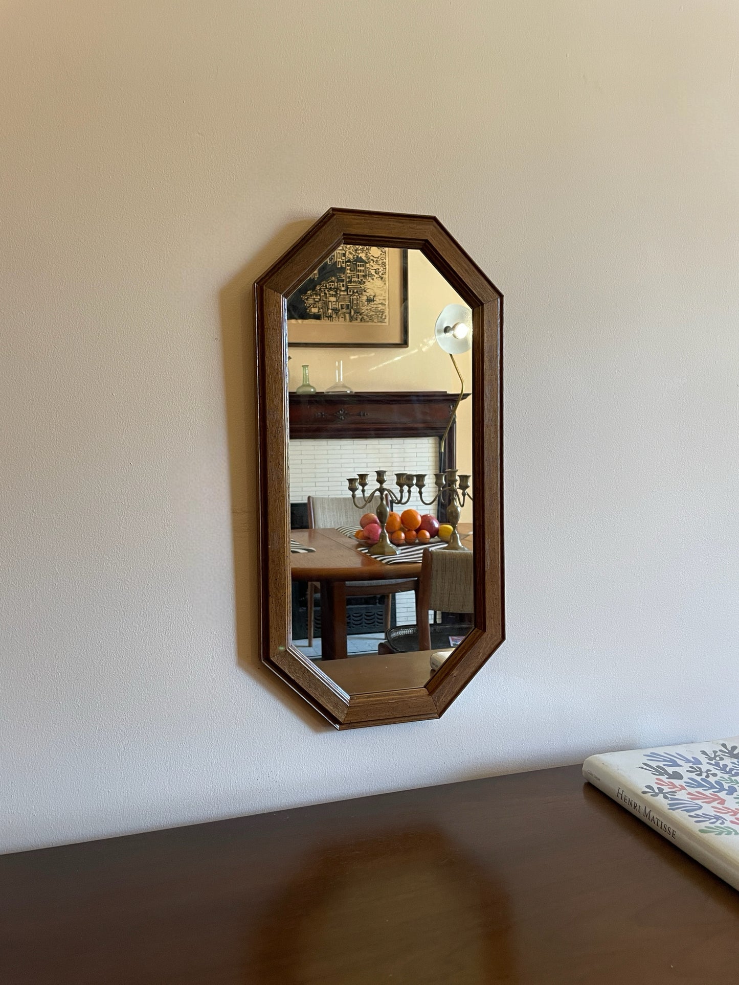 Wood Framed Octagonal Mirror