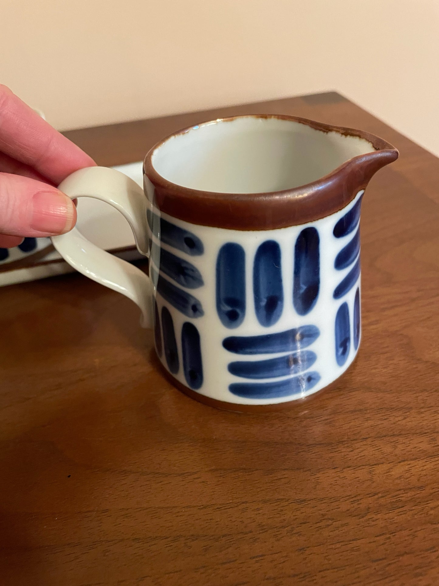 Dansk Herringbone Creamer & Sugar Bowl with Tray