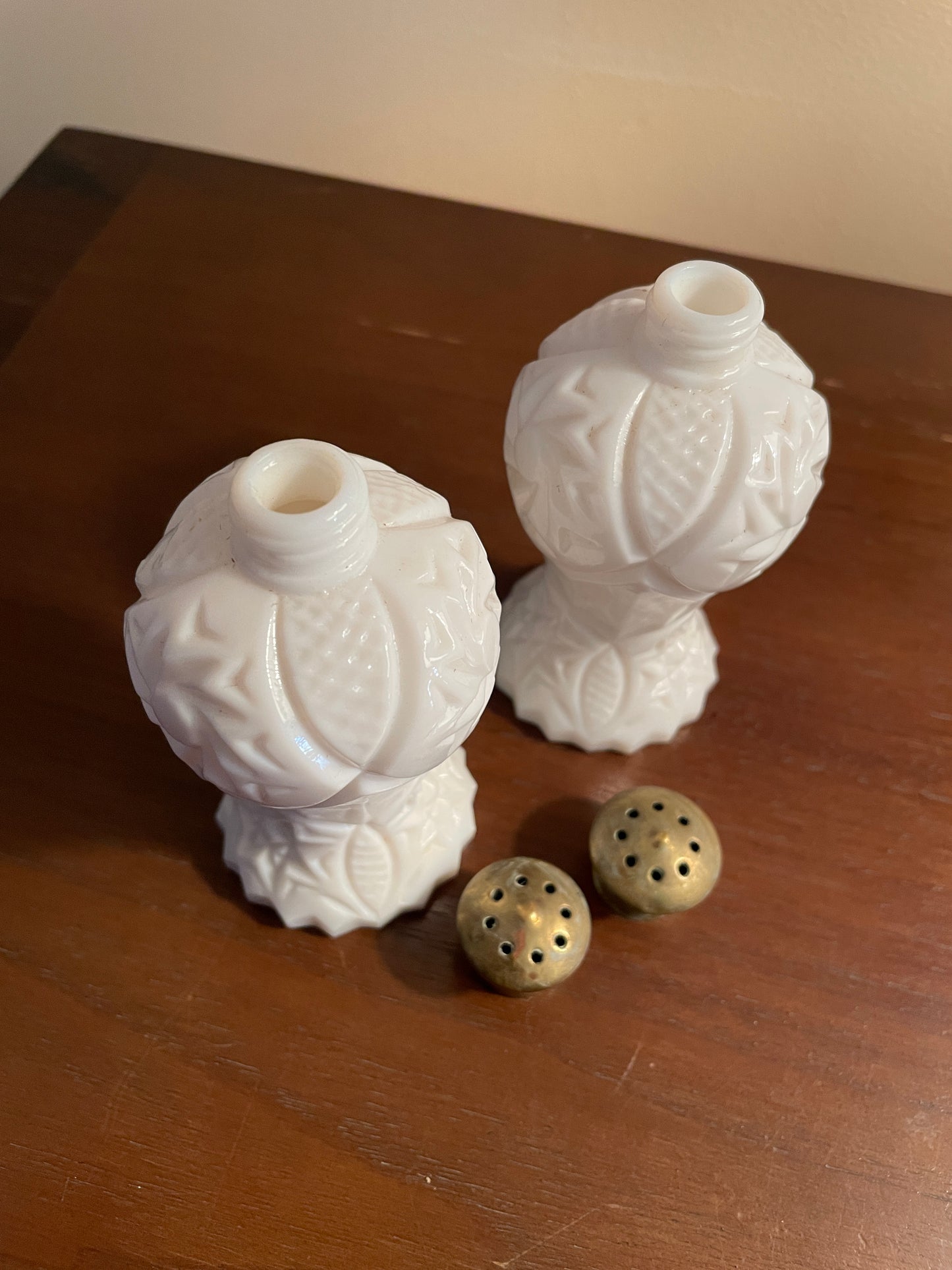 Milk Glass Salt & Pepper Shakers