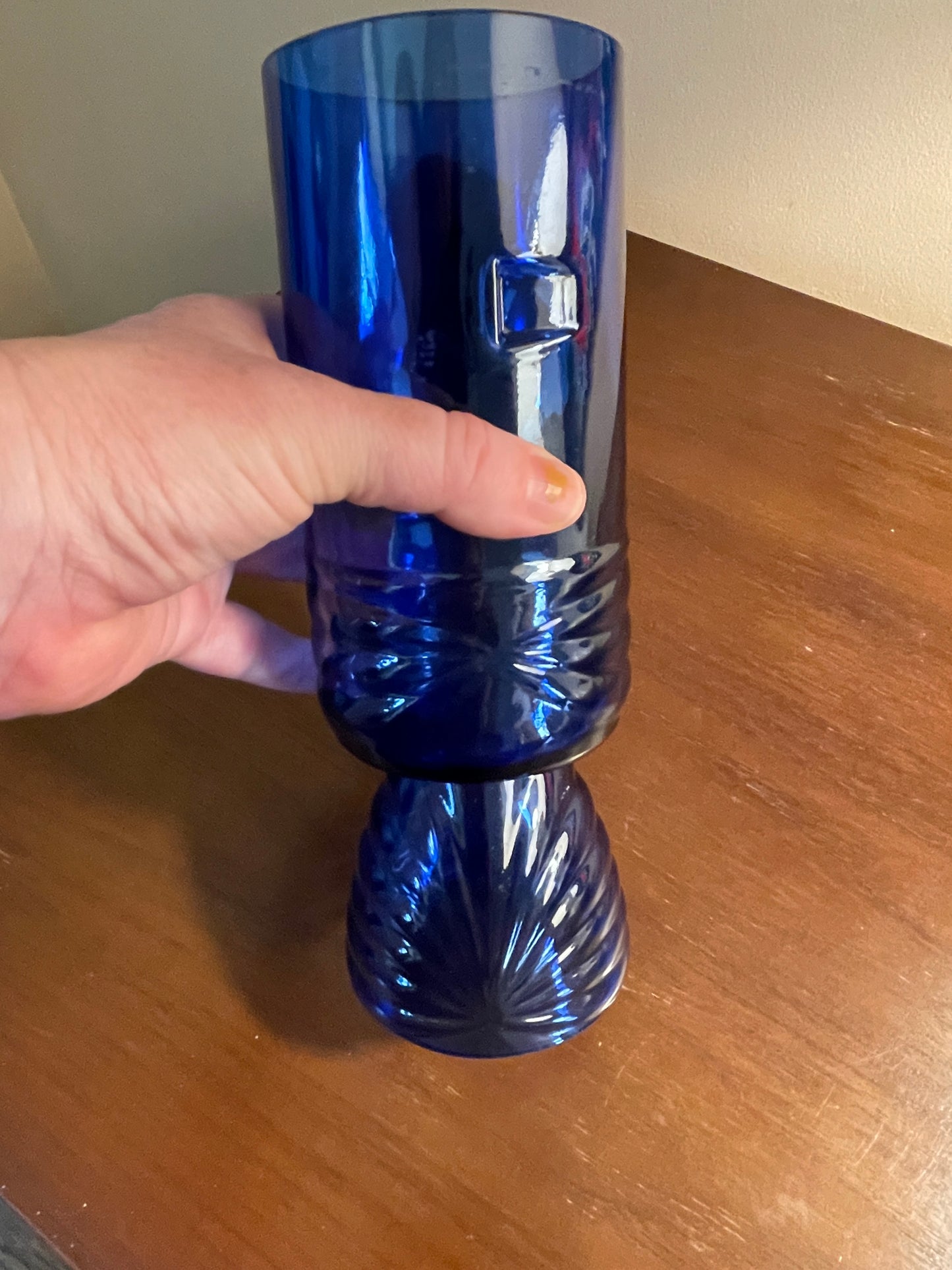 Art Deco Style Blue Glass Vase