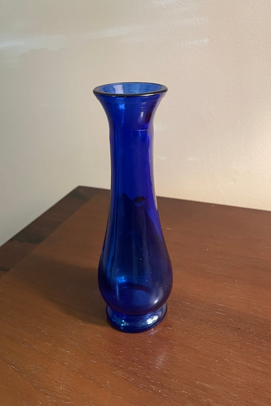 Slender Blue Glass Vase