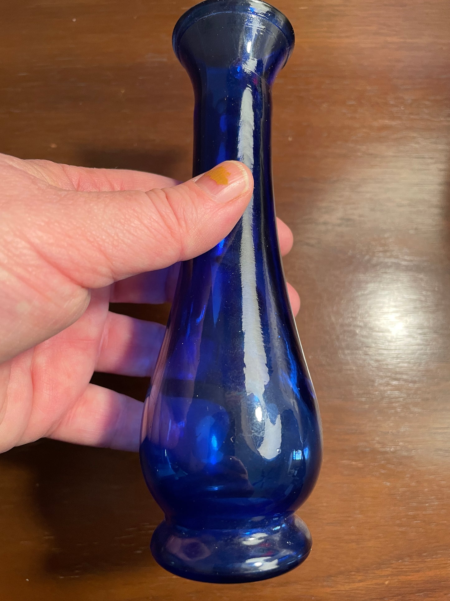 Slender Blue Glass Vase