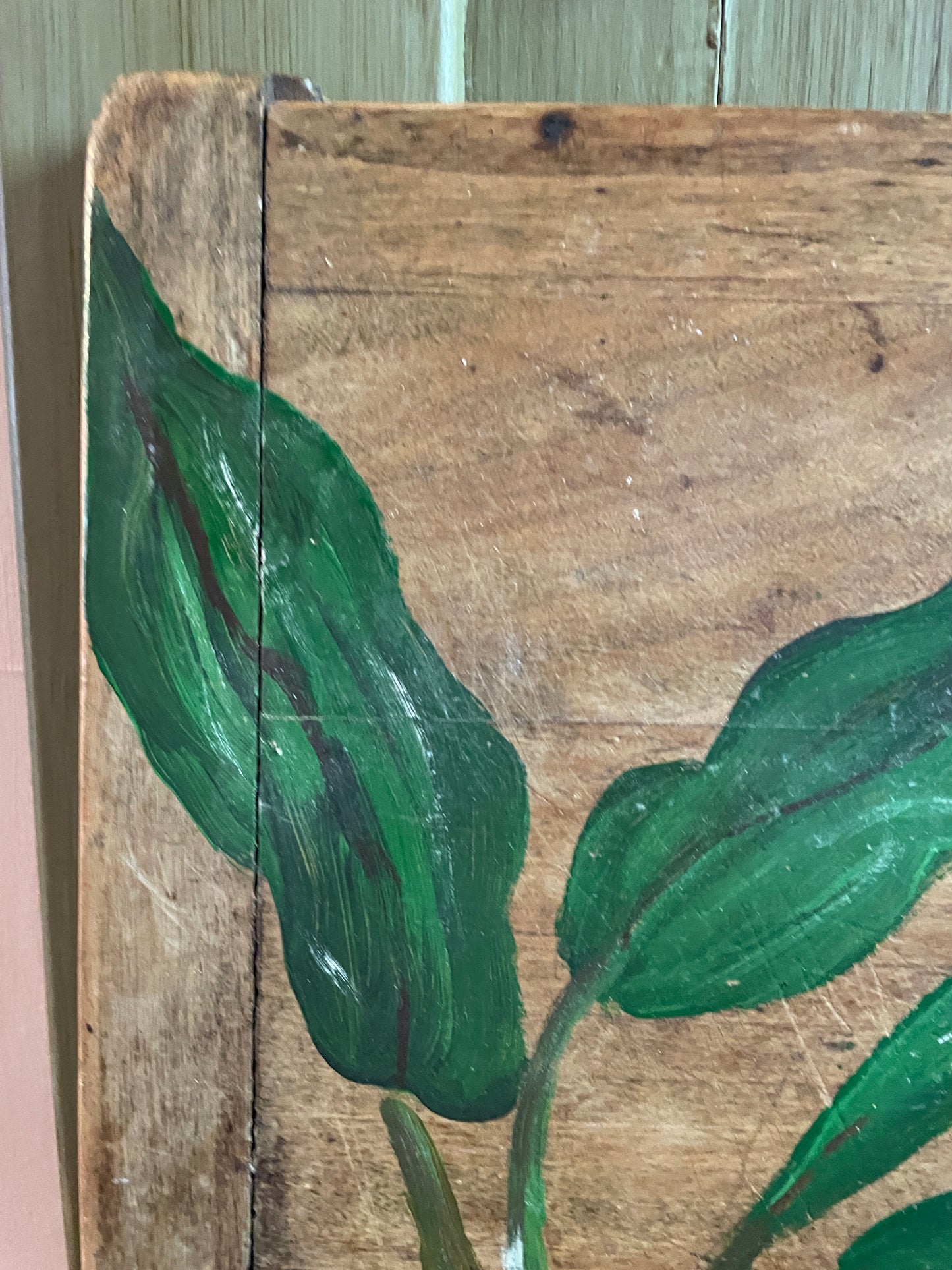 Hand-Painted Tropical Floral on Wood