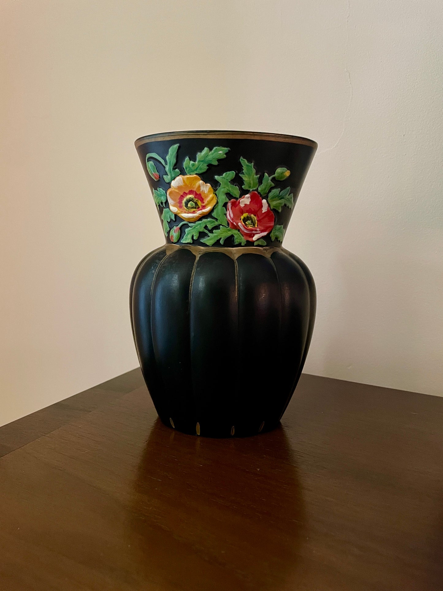 Brentleigh Ware Floral Black Vase