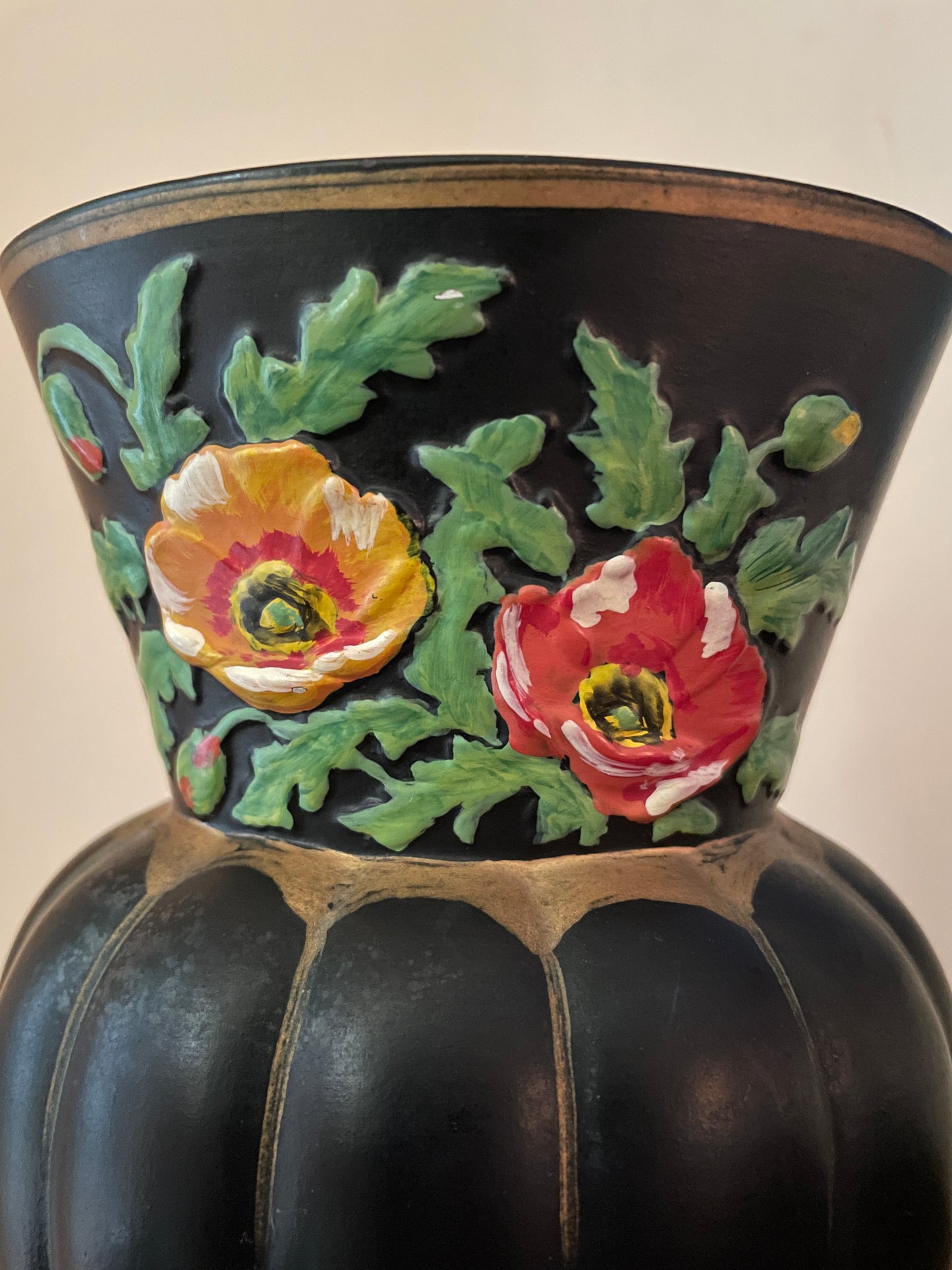 Brentleigh Ware Floral Black Vase