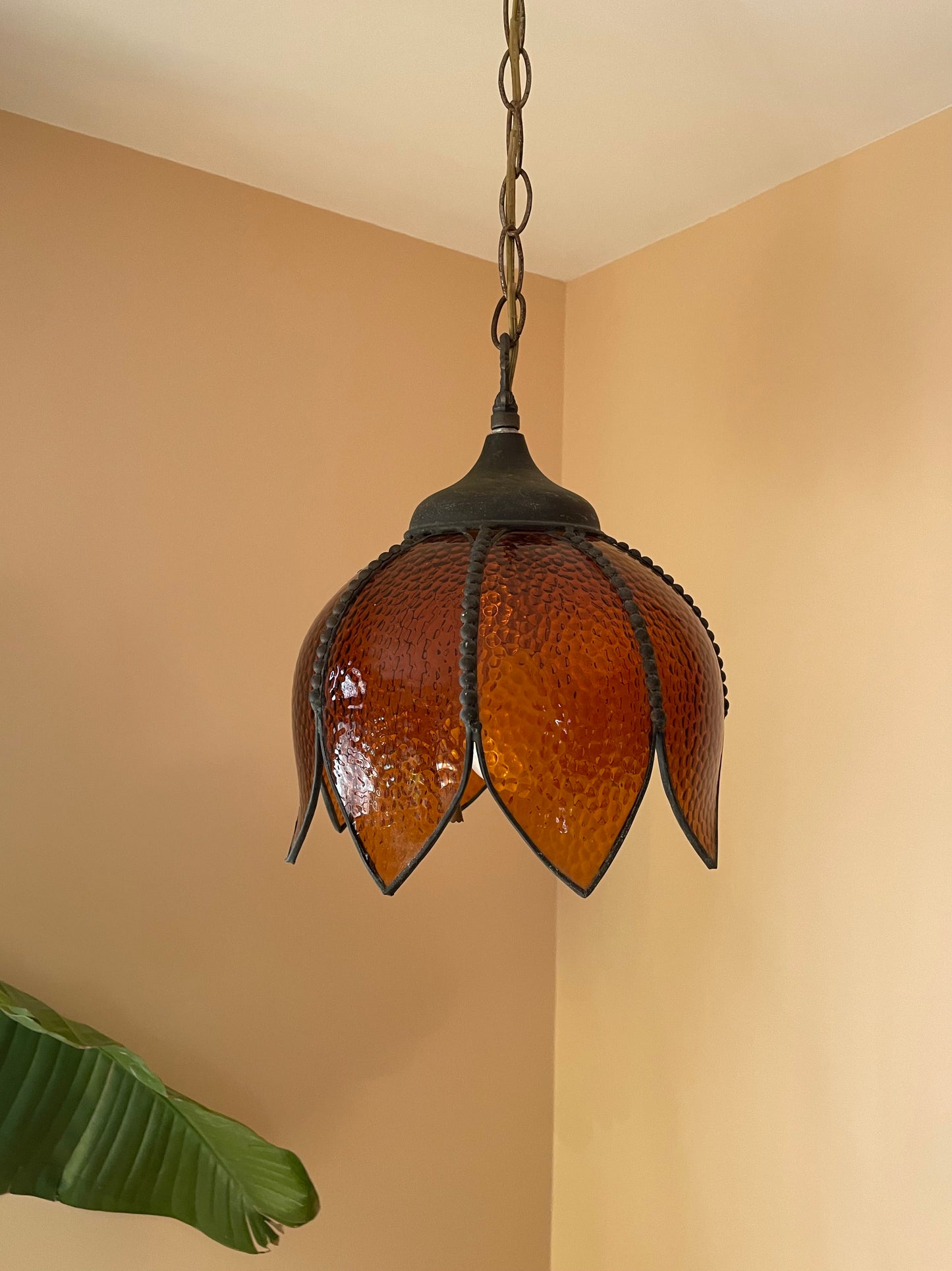 Amber Tulip Swag Lamp