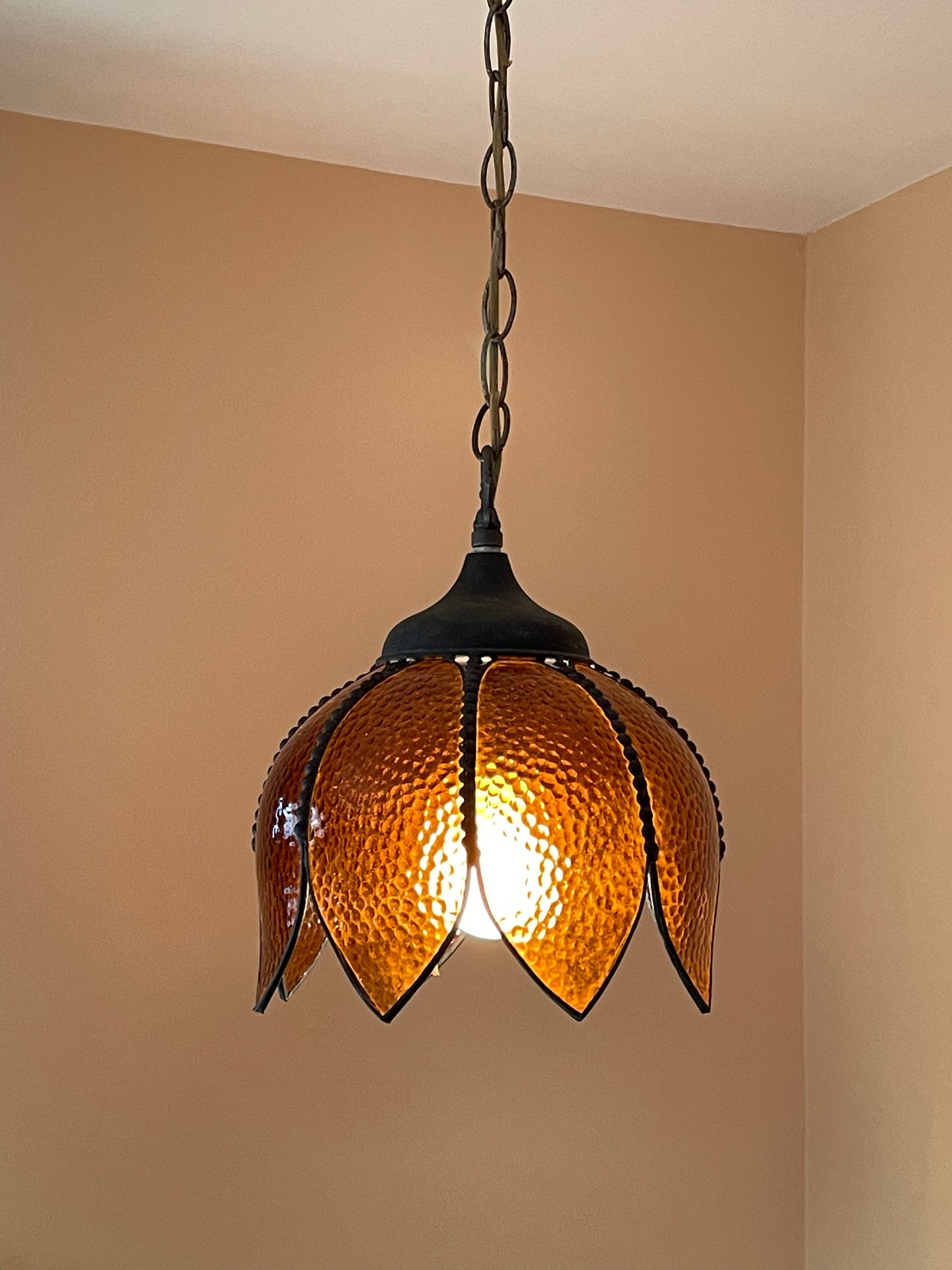 Amber Tulip Swag Lamp