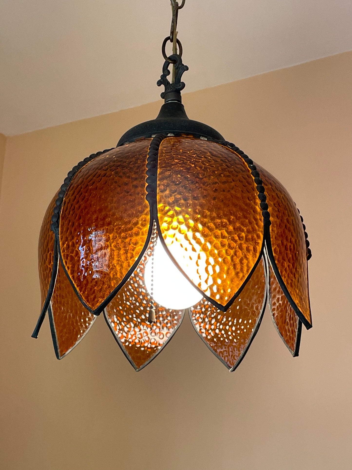 Amber Tulip Swag Lamp