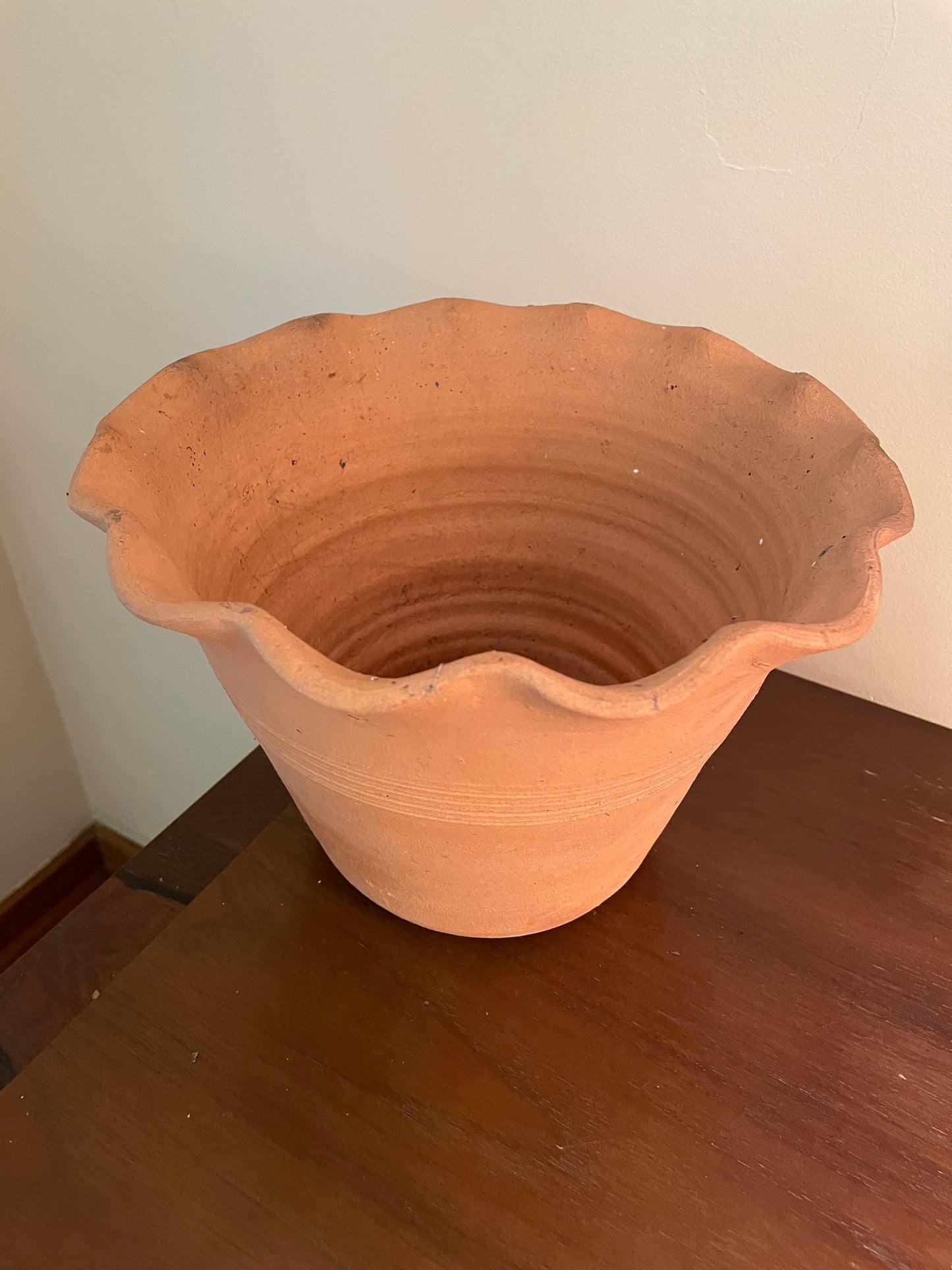 Ruffle Edge Terra Cotta Pot