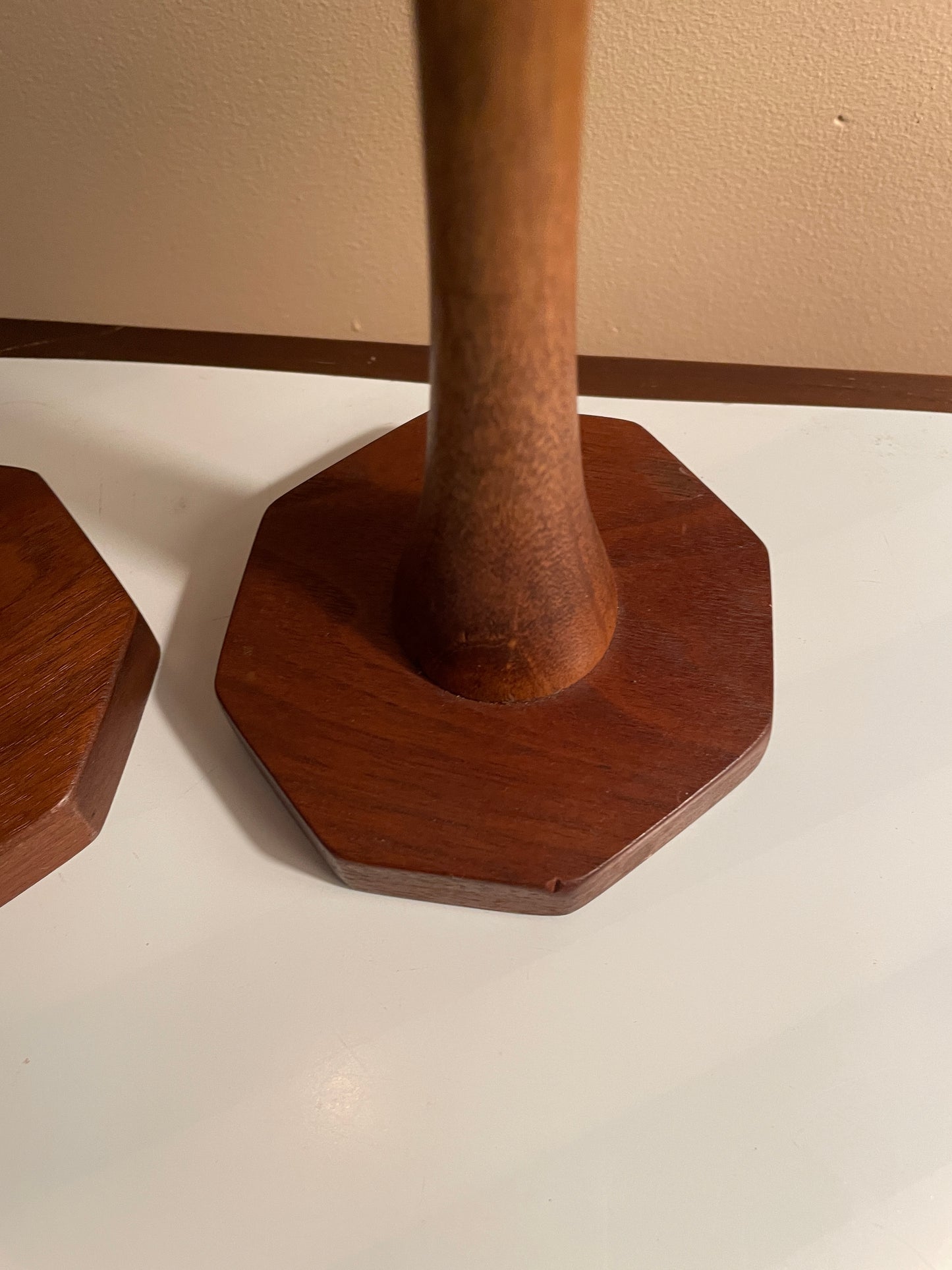 Wooden Candleholders with Octagon Base