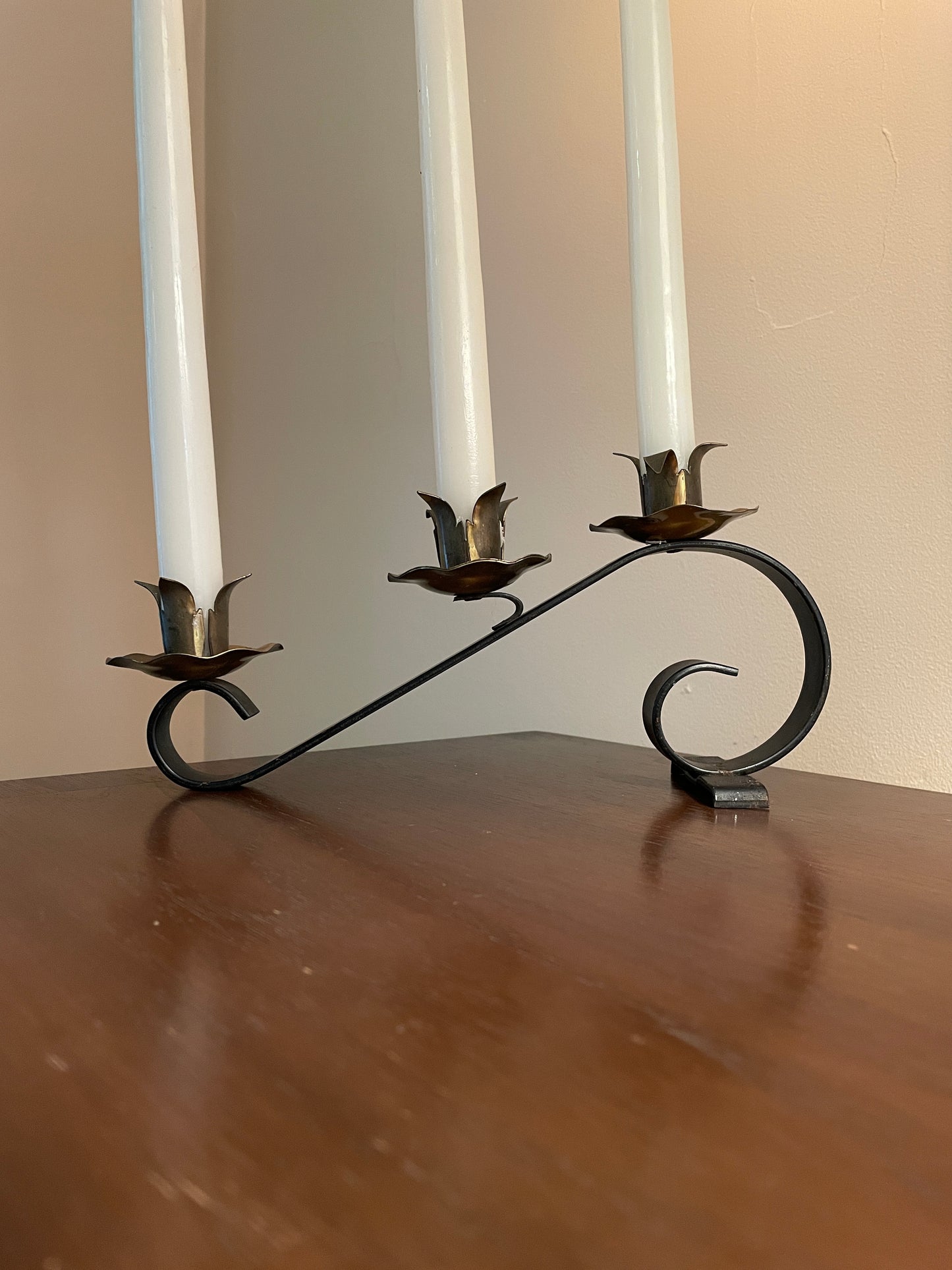 Matte Black & Brass Candelabra