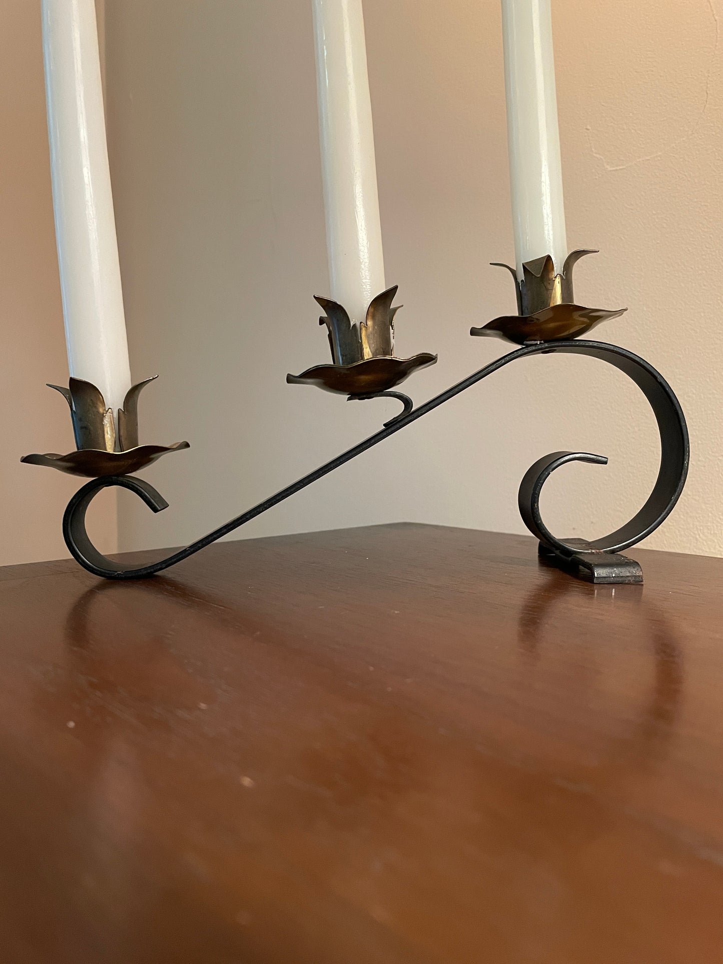 Matte Black & Brass Candelabra