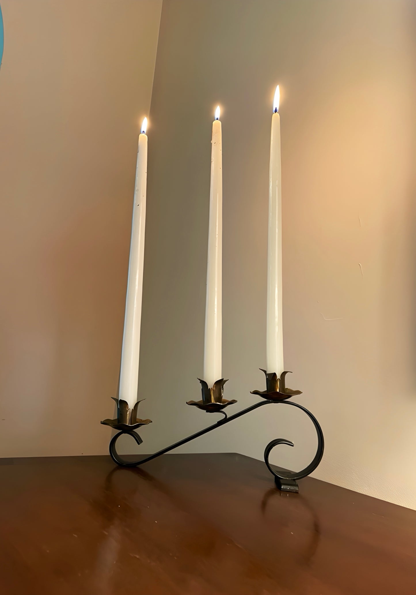 Matte Black & Brass Candelabra