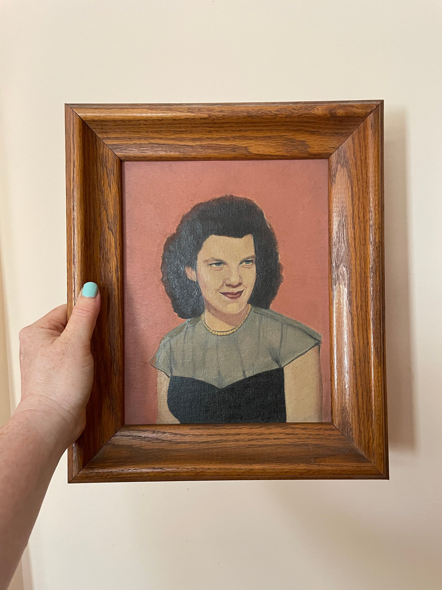 Oil Portrait in Oak Frame