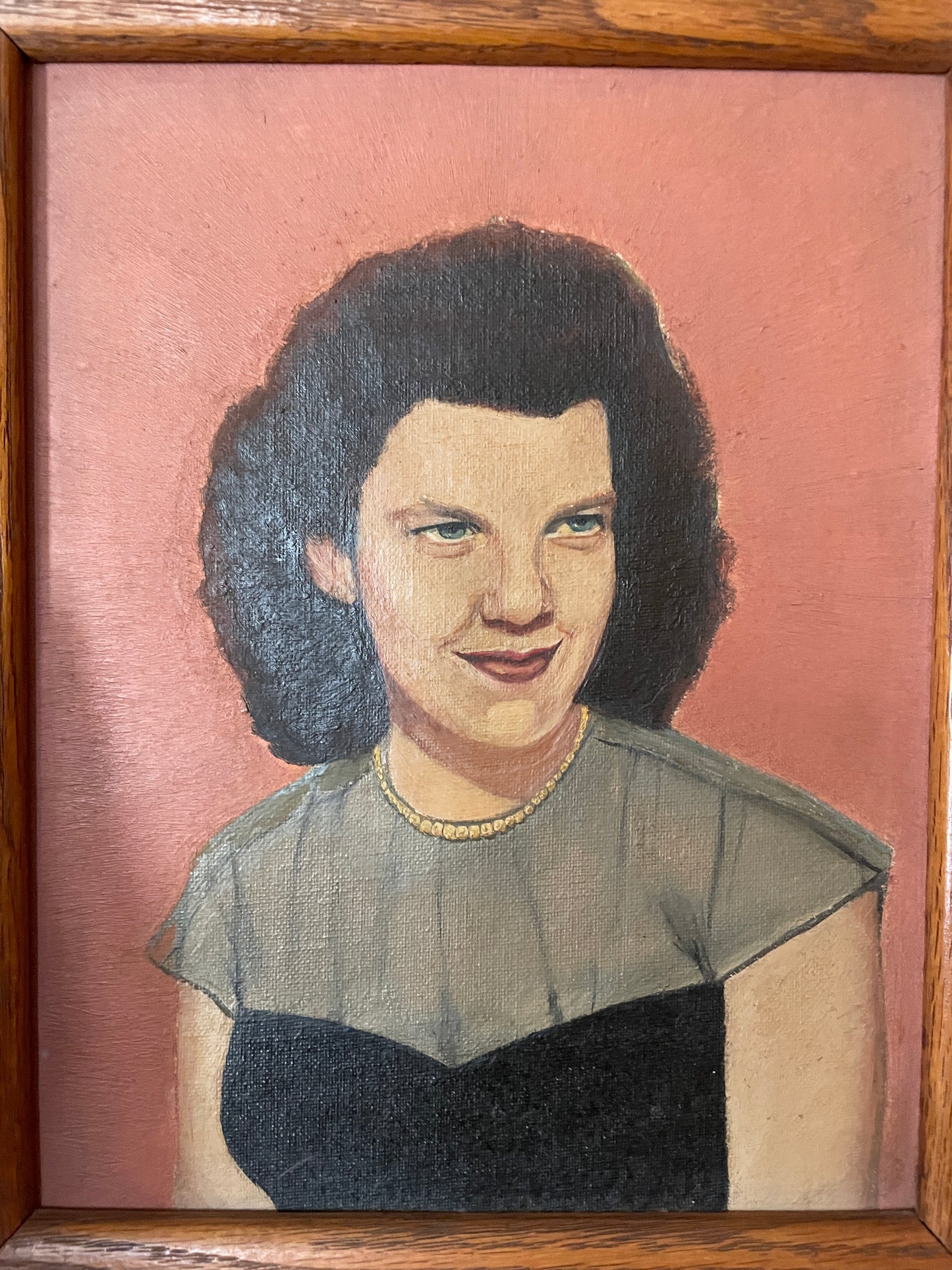 Oil Portrait in Oak Frame