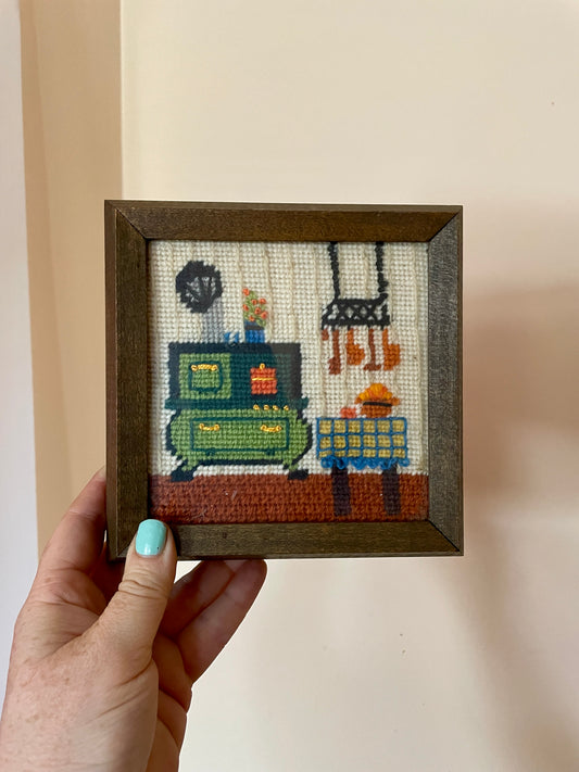 Embroidered Kitchen Scene