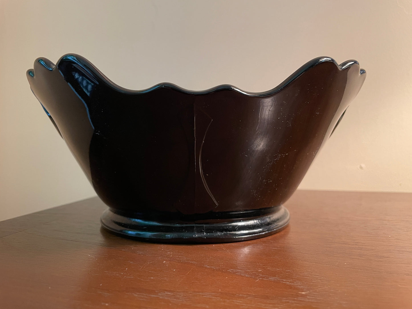 1930's Black Amethyst Bowl with Handles