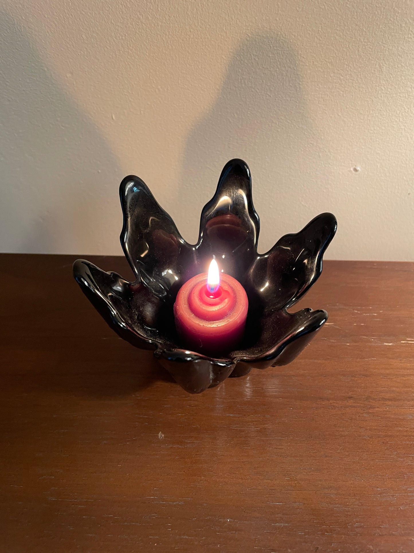 Black Glass Candleholder