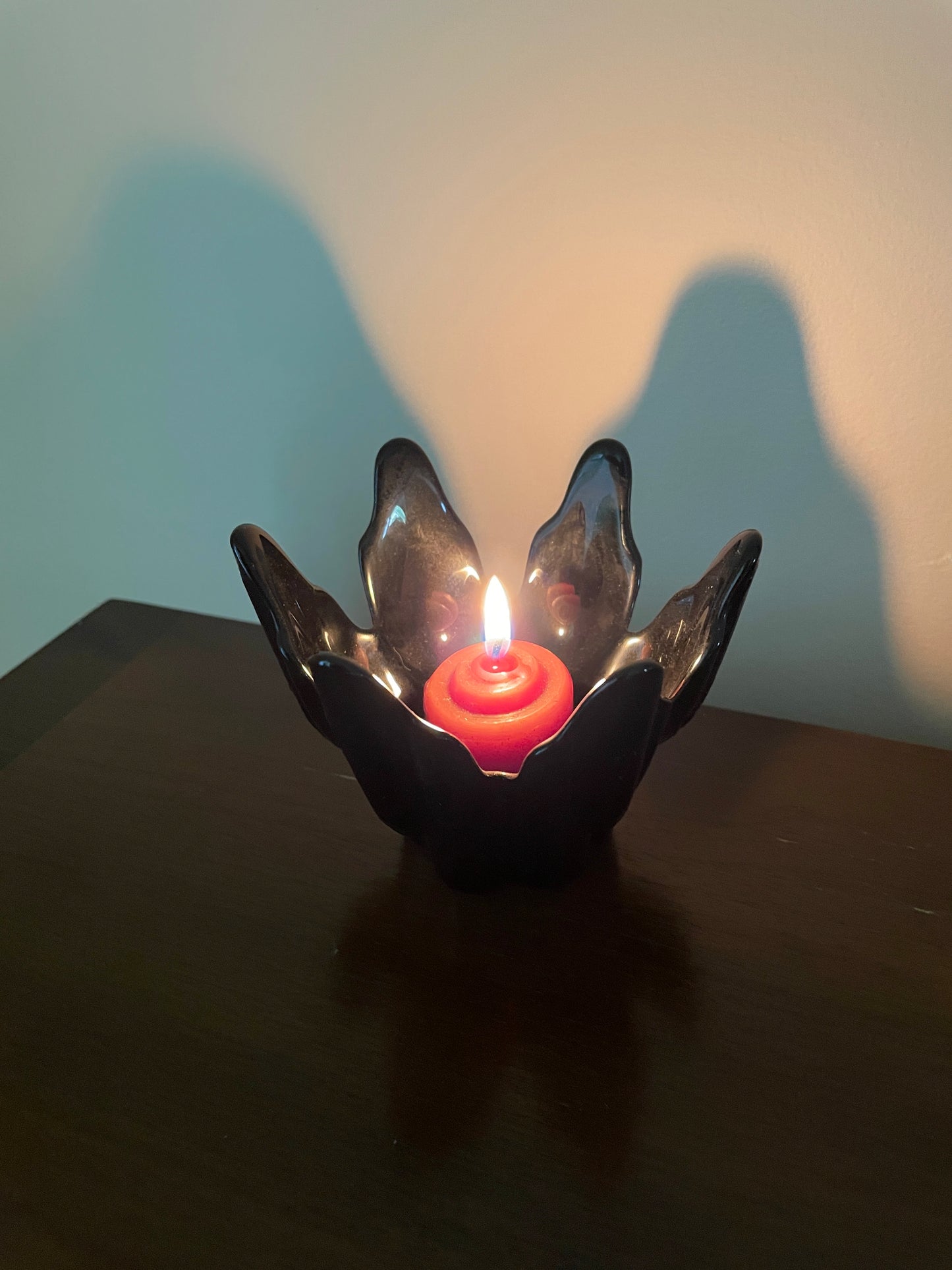 Black Glass Candleholder