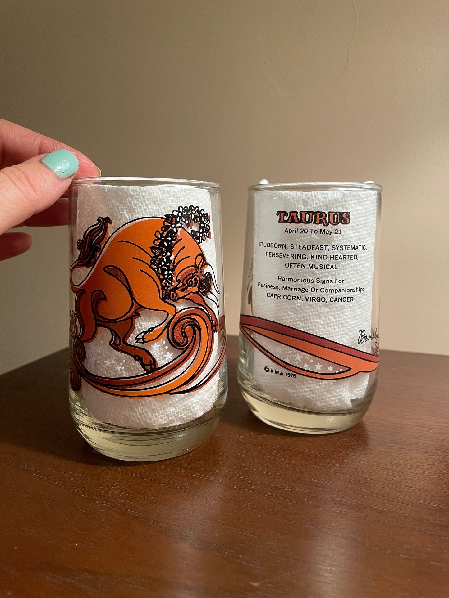 Pair of Taurus Zodiac Glasses