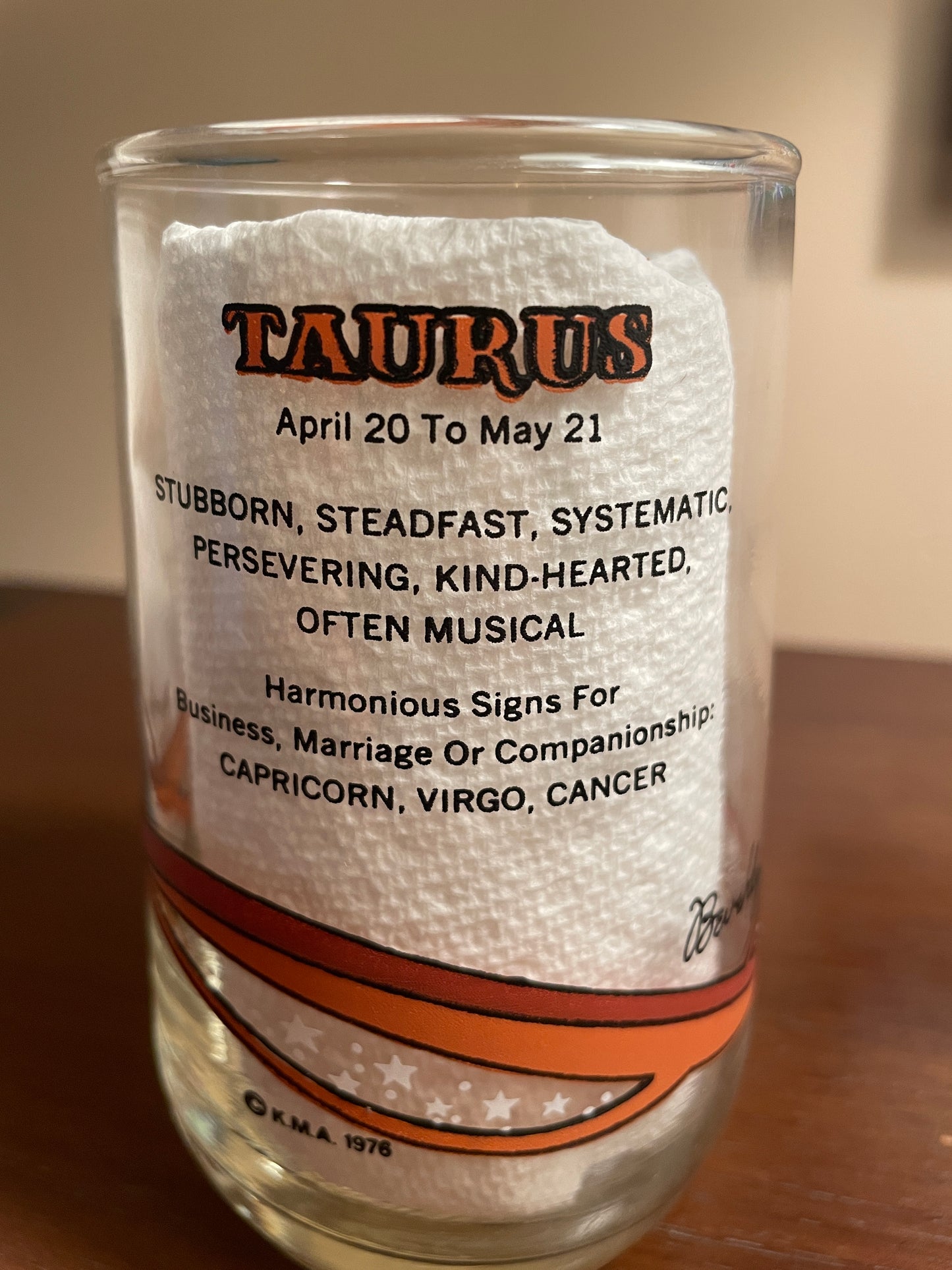 Pair of Taurus Zodiac Glasses