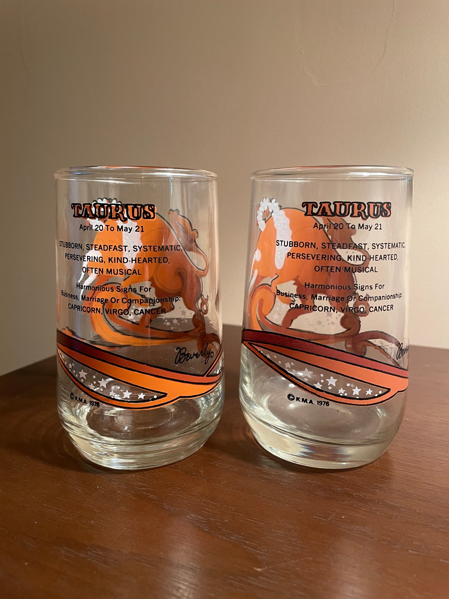 Pair of Taurus Zodiac Glasses