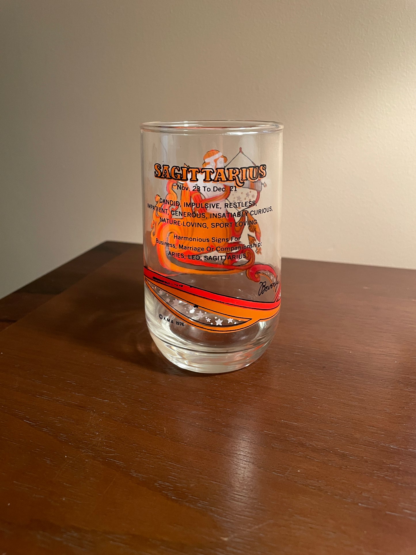 Sagittarius Zodiac Glass