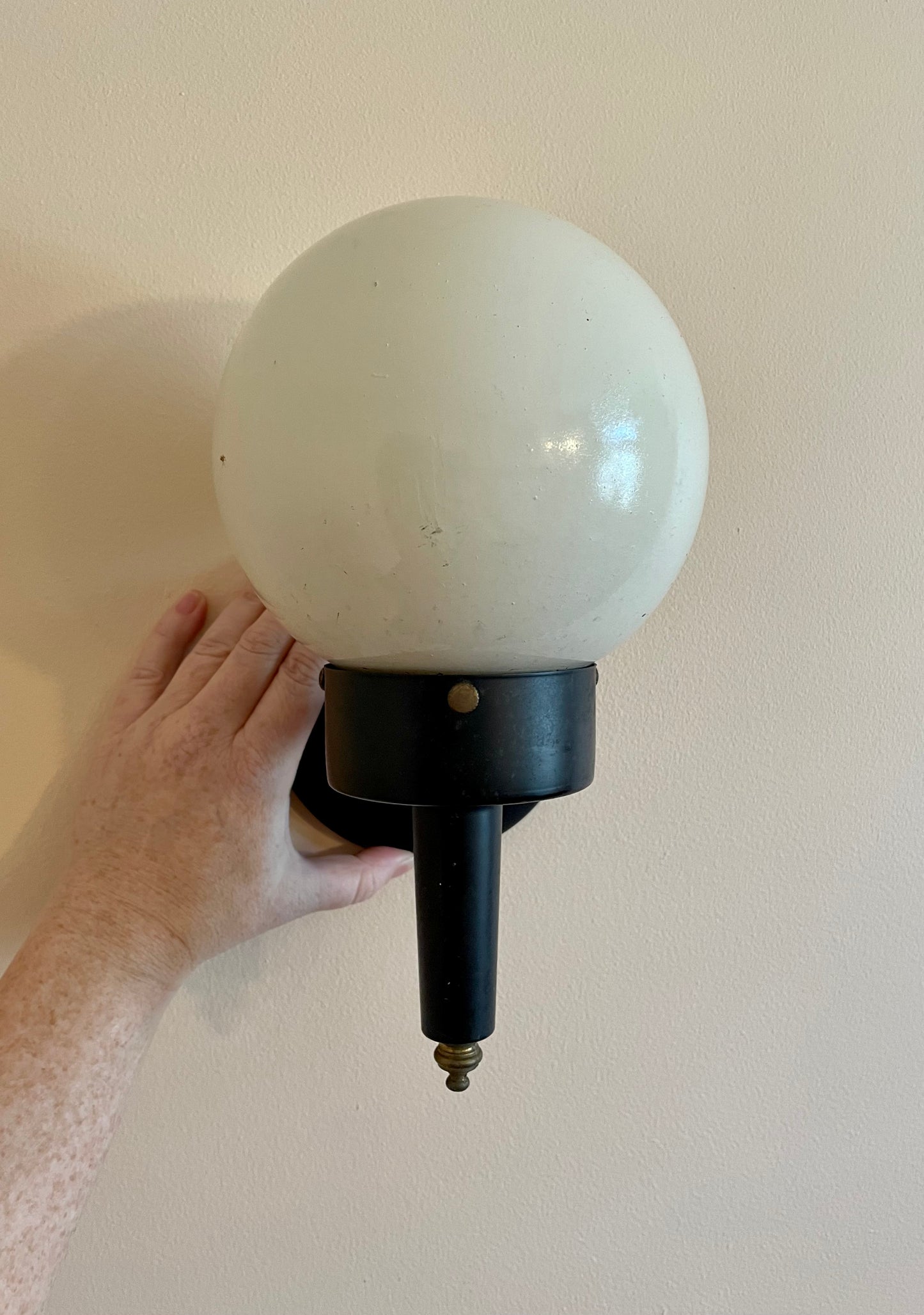 White Globe Wall Sconce